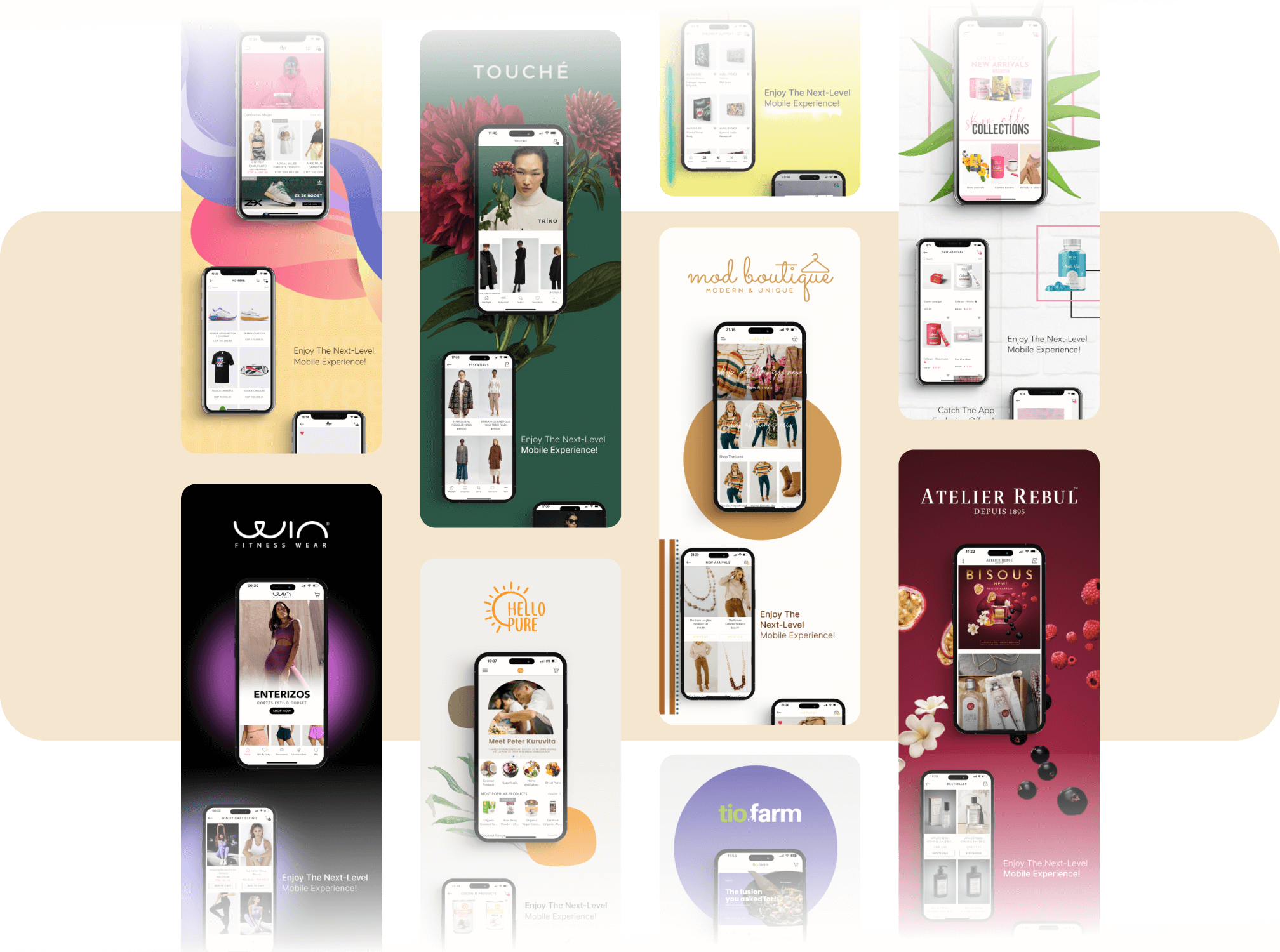 examples of mobile app designs built with Shopney