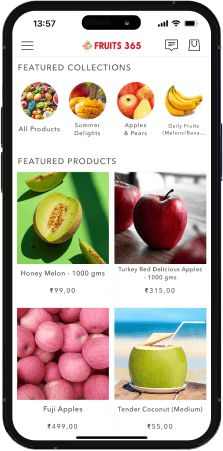 Mobile page of Fruits 365 App