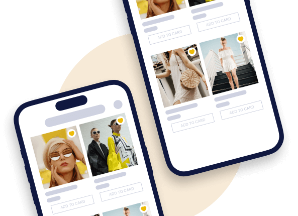 Product listing pages of a fashion mobile app