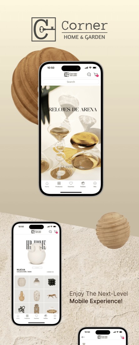 Corner Home Garden mobile app built with Shopney