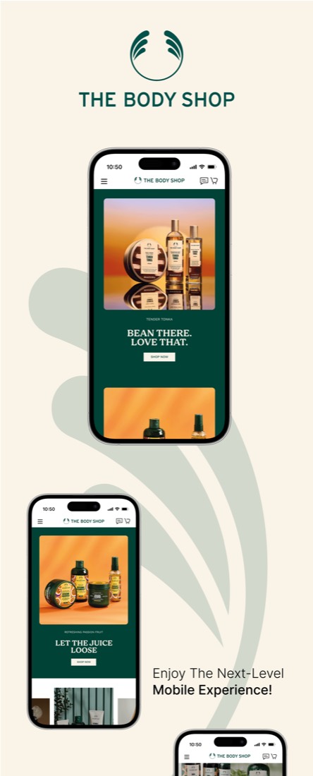 The Body Shop mobile app built with Shopney