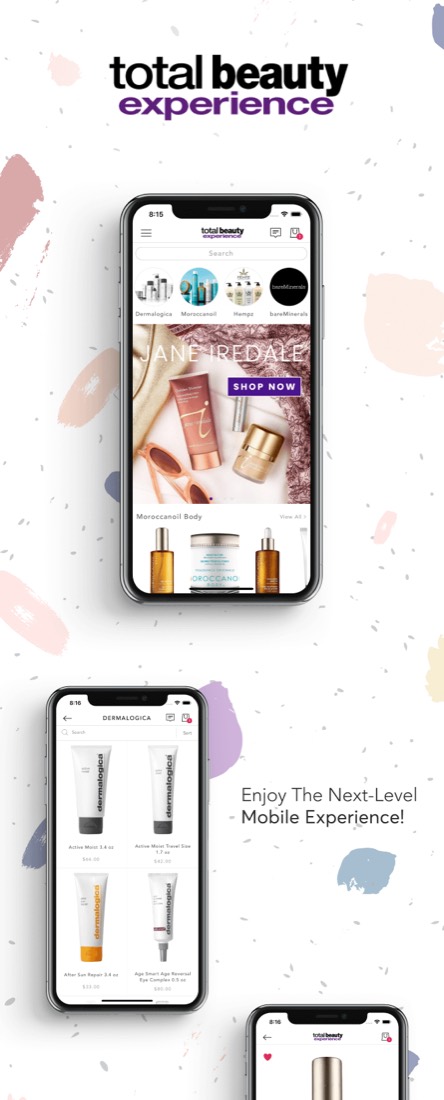 Total Beauty Experience mobile app built with Shopney