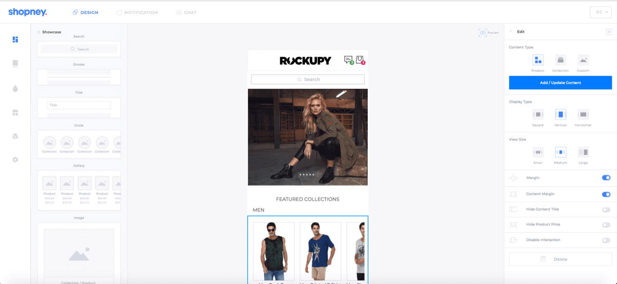 Design Showcase Screen
